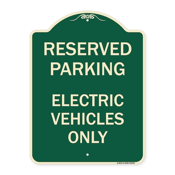 Signmission For Electrical Cars Reserved Parking Electric Vehicles Heavy-Gauge Alum, 24" x 18", G-1824-23948 A-DES-G-1824-23948 - main